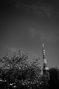 Low angle view of tower against sky