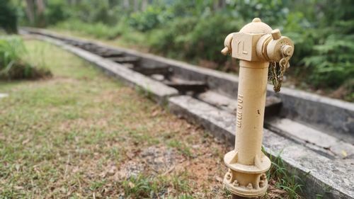 Close-up of railroad track