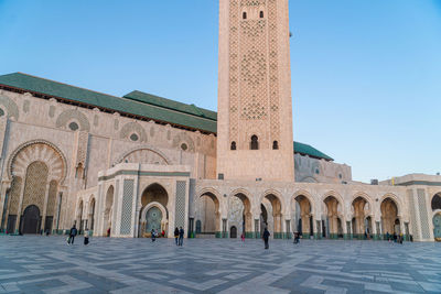 View of historic building against clear blue sky