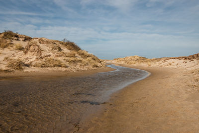 Scenic view of beach against sky