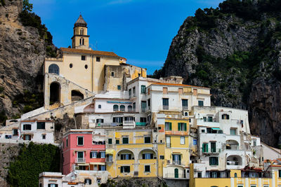 Low angle view of buildings in city