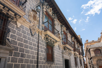 Low angle view of old building against sky