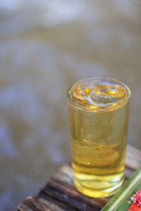 Close-up of drink on table