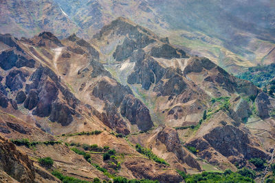 High angle view of arid landscape