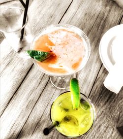 Close-up of food on wooden table