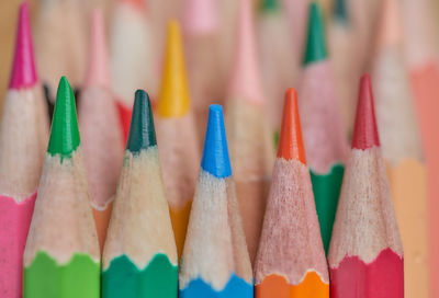 Close-up of colored pencils