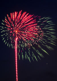 Low angle view of firework display at night