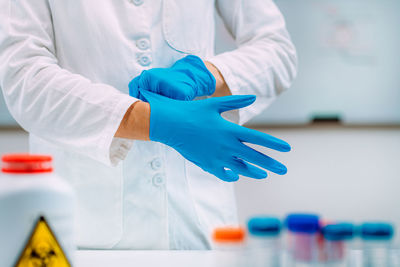 Laboratory safety equipment. protective gloves.