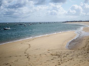 Scenic view of beach against sky