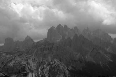 Panoramic view of mountains against sky