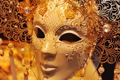 Close-up of ornate mask