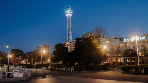 Illuminated city at night