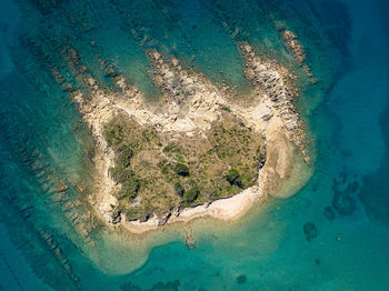 High angle view of surf on beach