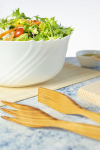 Close-up of food on table