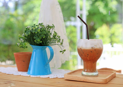 Close-up of drink on table