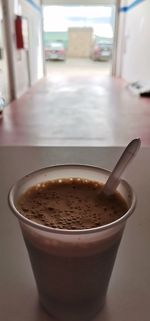 Close-up of coffee on table