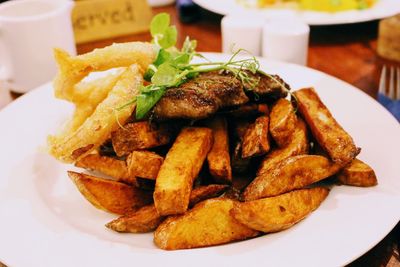 Close-up of food in plate