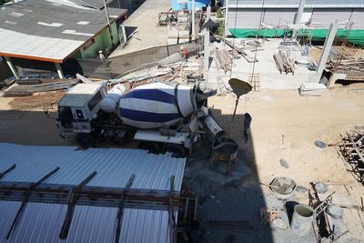 High angle view of abandoned factory