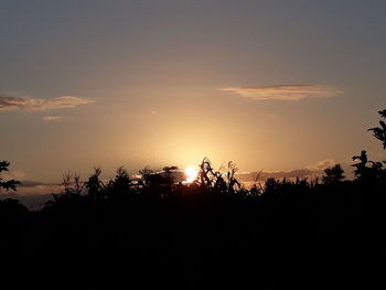 Silhouette trees against sky during sunset