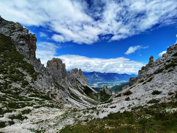 Low angle view of mountain against sky