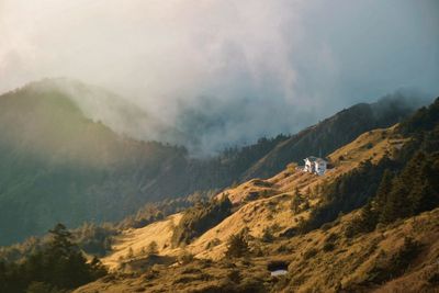 Scenic view of mountains against sky