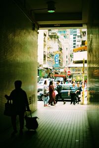 People walking in city