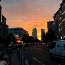 City street at sunset