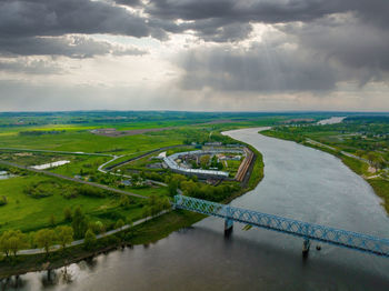 Beautiful aerial panoramic view shot of daugavpils city