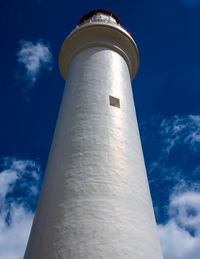 Low angle view of lighthouse against sky