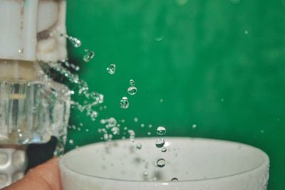 Close-up of water drops on glass