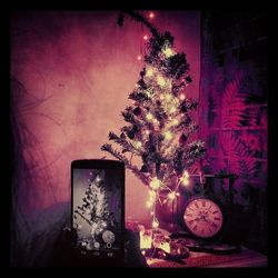 Illuminated lights at night