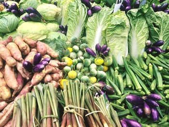 Full frame shot of vegetables at market stall