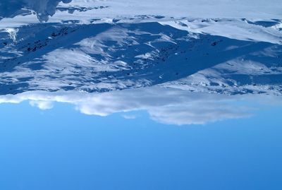 Aerial view of snow covered landscape