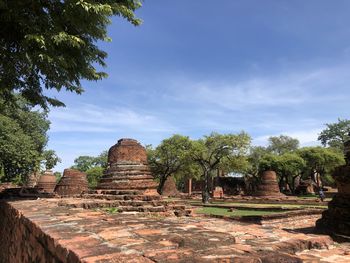 Old ruins of temple against sky