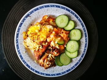 High angle view of salad in plate