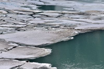 Aerial view of frozen sea