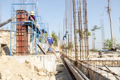 Construction site against clear sky