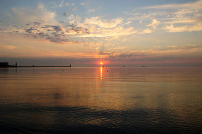 Scenic view of sunset over sea