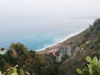 High angle view of beach against sky