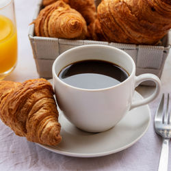 Cup of coffee on table