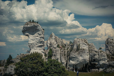 Scenic view of mountains against cloudy sky