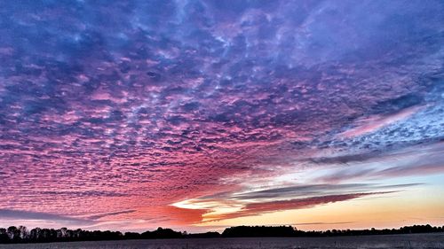 Scenic view of dramatic sky during sunset