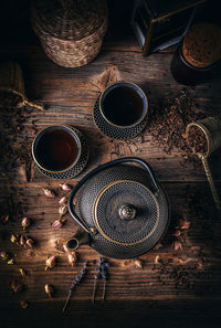 Directly above shot of coffee on table