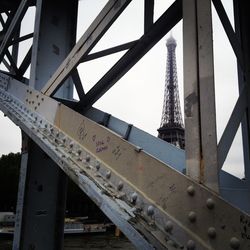 Low angle view of eiffel tower