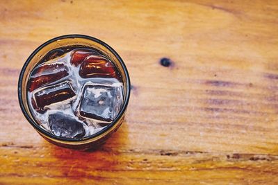 Close-up of eyeglasses on table