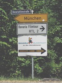 Sign board on road