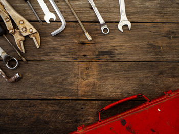 Tools on wooden table