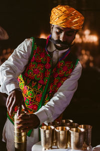 Man working at night