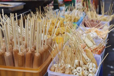 High angle view of food at market stall