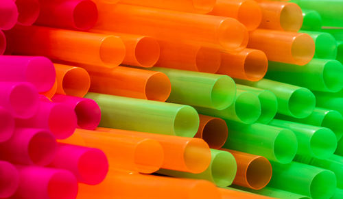 Full frame shot of multi colored straws